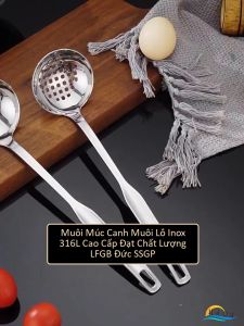 Muôi Lỗ Inox 316L SSGP Vá Vớt Đồ Ăn Lẩu Lòng Sâu Muỗng Thủng Kháng Khuẩn Cao Cấp Đạt Chất Lượng LFGB Đức