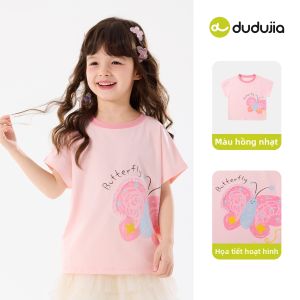 DUDUJIA | Áo Thun Tay Ngắn Chống Khuẩn Cho Bé Gái