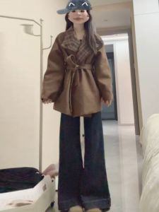 CHANGTONG | Retro and Elegant Wool Peacoat with Collar and Belt