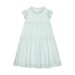 MUCMUKN | Cool Feel Lyocell Buttoned Puff Sleeve Girls Summer Dress