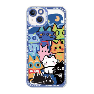 Transparent Protective Phone Case for 16Promax 17 Series Xiaomi 15 Huawei Mate70 Couple Cartoon Design by San Chuang Zhi