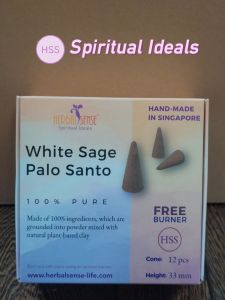 HSS Incense Cone 100% Original Leaves White Sage Palo Santo Blue Sage Cedar Juniper Dragon Blood Red Rose Rosemary Pine Purify Negative Energy
