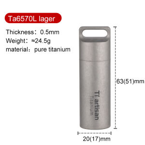 Tiartisan | Tiartisan Titanium Mini EDC Tools Portable Sealed Medicine Bottle Home Outdoor Pill Box Waterproof Titanium Pill container
