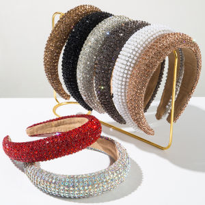 European and American Fashion Full Diamond Shiny Sponge Hair Hoop Womens Fashion Full Sky Star Super Flash Ball Party Headband