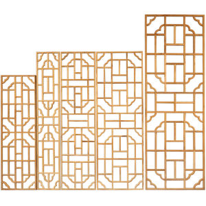 Dongyang Wood Carving Chinese Style Antique Door Window Solid Wood Grille TV Background Wall Partition Ceiling Carving Hollow out