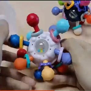 Teether Baby Rattle Manhattan Ball Newborn Baby Rattling Tooth Mainan Bayi Baby Toys Busy Toy Sensory Baby Teething Fun