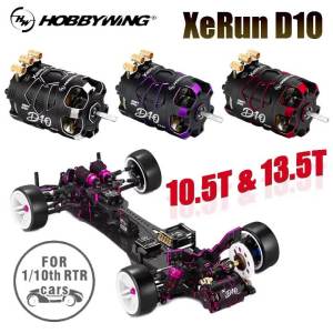 HobbyWing XeRun Sensored D10 10.5T 13.5T Brushless Motor 2S Lipo 3.5mm Banana Plug for 1:10 Wltoys RC Drift Racing Cars Parts