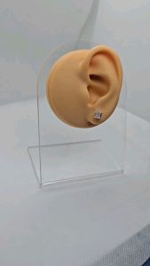 4mm square stud stone earrings silver 92.5 italy silver jewelry (TUNAY NA SILVER)