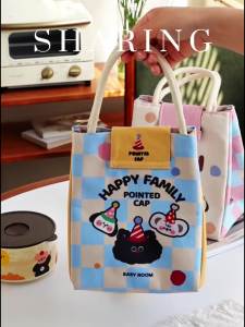 Cute insulation lunch bag for office workers portable insulation bag for Japanese outdoor elementary school students fashionable and portable bag