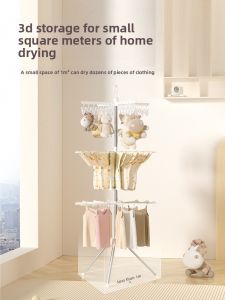 Baby Socks Drying Rack Multi-clamp Clothesline Balcony Home Use Childrens Clothes Hanger Foldable Space-saving Plastic