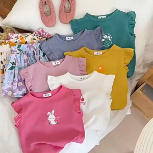 C134 Girls Blouse with Floral short pants set girl fashion cute kids 2-piece outfits toddlers street fashion Girl shirts & shorts