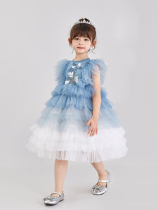 Princess Style Mesh Skirt Dress for Girls Summer New Fashion Baby Clothes Childrens Clothing Cake Skirt Nylon Polyester Blend