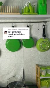 Gantungan Bumbu Dapur Rak Gantung Wajan Kuali Panci Centong Alat Masak Dapur Stainless