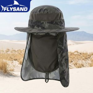 Camouflage Fishing Hat Outdoor Wide Brim Sun Protection Anti UV Breathable Comfortable Fishing Cap for Men Women