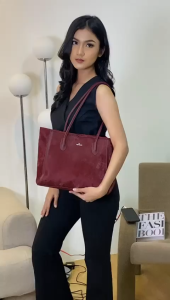 USS x Lavvishe Tote Bag Briggitte Tas Bahu Kerja Wanita Muat Laptop 13 Inch