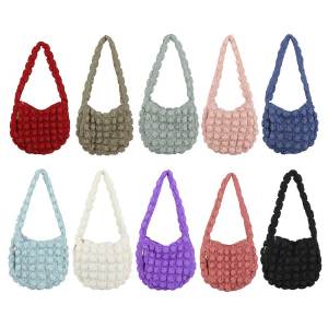 MOJOYCE Modern Womens Quilted Nylon Cross Body Bag with Pleated Details and Multiple Pockets for Organized Carry in Trendy Colors
