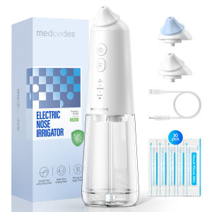 Mornwell | Nasal Irrigation System with 30 Salt Packets Sinus Rinse Machine with Auto Waste Collection Function for Sinus Nasal Allergies