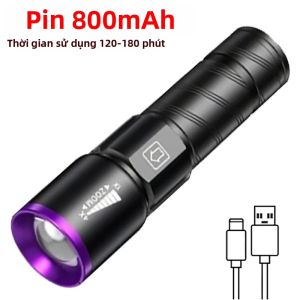 BALDR | Đèn Pin Mini LED UV395NM Đèn Pin Tia Cực Tím Máy Dò Vết Nước Tiểu Thú Cưng Chống Hàng Giả Bill Seal Đèn Huỳnh Quang Có Thể Điều Chỉnh Tiêu Cự
