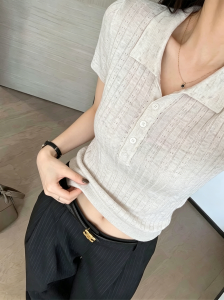 YUANYA | Retro Style Summer Polo Shirt for Women