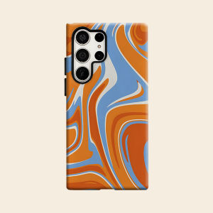 Orange Blue Marble Luxury Fashion Full Lens Protective Case for Samsung Galaxy S26 S25 S24 A56 A36 Plus Ultra