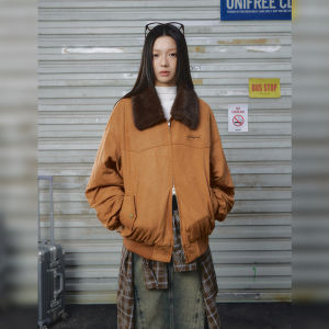 Unifree | American Style Turned Collar Retro Thick Warm Windproof Loose Parka Coat