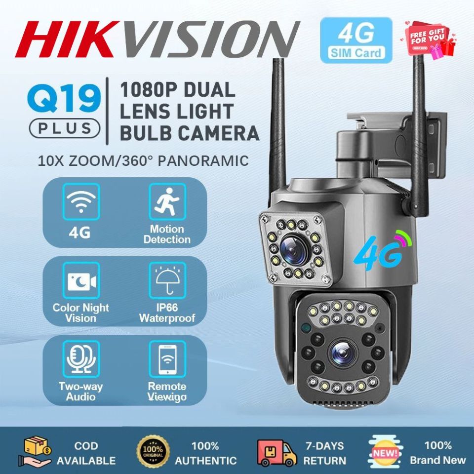 Hikvision 4G SIM Dual Lens CCTV Camera Connect Cellphone Outdoor HD Wireless Night Vision Waterproof Auto Tracking Security Camera