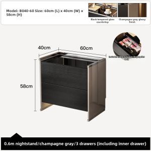 Modern Minimalist Bedside Storage Cabinet