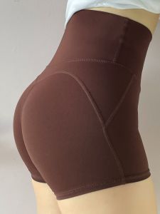 High-Waist Yoga Shorts Mini Head Fitness Pants Breathable Quick-Dry Moisture-Wicking Three-Quarter Length Womens Gym Shorts