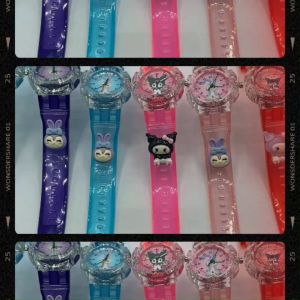 Jam Tangan Anak Perempuan Musihi Karakter Kartun Warna-Warni Bulat Resin