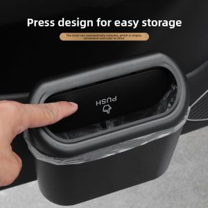 For Honda City Fit/Jazz GD 2001~2008 Car Trash Bin Black Plastic Square Pressing Organizer Pocket Portable Trash Can Accessories