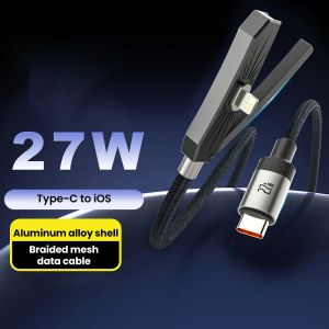 240W USB C Fast Charge Cable Foldable Phone Stand Holder Data Wire Aluminum Alloy Shell Braided Cable for iphone 17 16 Laptop PC