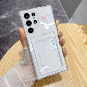 Card Holder Phone Case For Samsung Galaxy S25 Ultra S24 S23 FE S22 Plus A05 A05s Transparent Soft Shockproof Card Slot Covers
