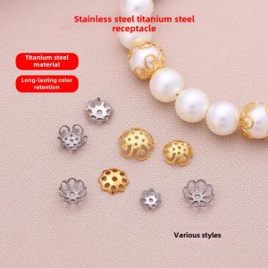 Stainless Steel Titanium Steel Receptacle Beaded Holder Color Protection 18K Gold Plating Spacer Beads Holder Handmade DIY Bracelet Necklace Accessories Material