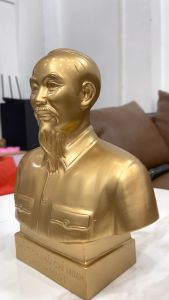 Tượng chân dung bác hồ bằng đồng đỏ phog thủy  (DxRxC: 22x10x28cm)