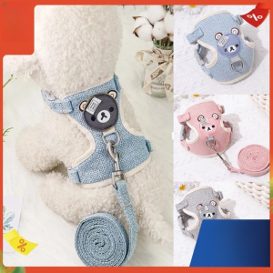 พร้อมส่งสายจูงสัตว์เลี้ยง เสื้อกั๊กสไตล์แมวน่ารัก เชือกจูงแมว สายจูงแมว สายจูงหมา สามารถปรับได้ ป้องกันการคลายตัว