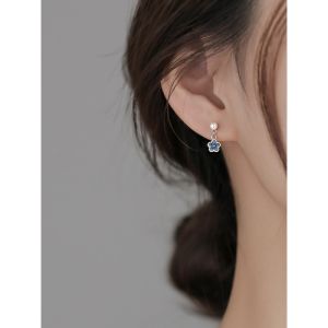 925 Sterling Silver Flower Earrings Womens Fashionable Minimalist Design Lightweight Luxury Hoop Earrings Summer New Arrival