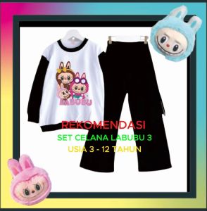 LABUBU SET KIDS ANAK terbaru usia 3 - 12 tahun/bahan crickle airflow