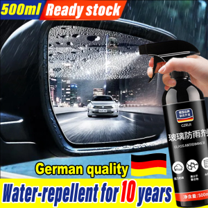 Repels Water for 10 Years Windscreen rain repellent Anti fog spray 500ml Rain repellent car Rainproof car mirror car window rain coating 车镜防雨水 玻璃油膜去除剂 glass oil film remover Nano-coating strong anti rain & fog Windscreen cleaner Car mirror anti rain