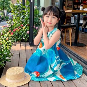 New Summer Stylish Sleeveless Dyeing Girls Dress