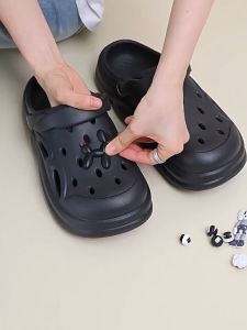 Lazada ChikyChiky.Store Sục Crocs Chạy Bộ Đế Cao Êm Chân Thoáng Khí Dép Sandal Hình Cún Đáng Yêu Size 36-41