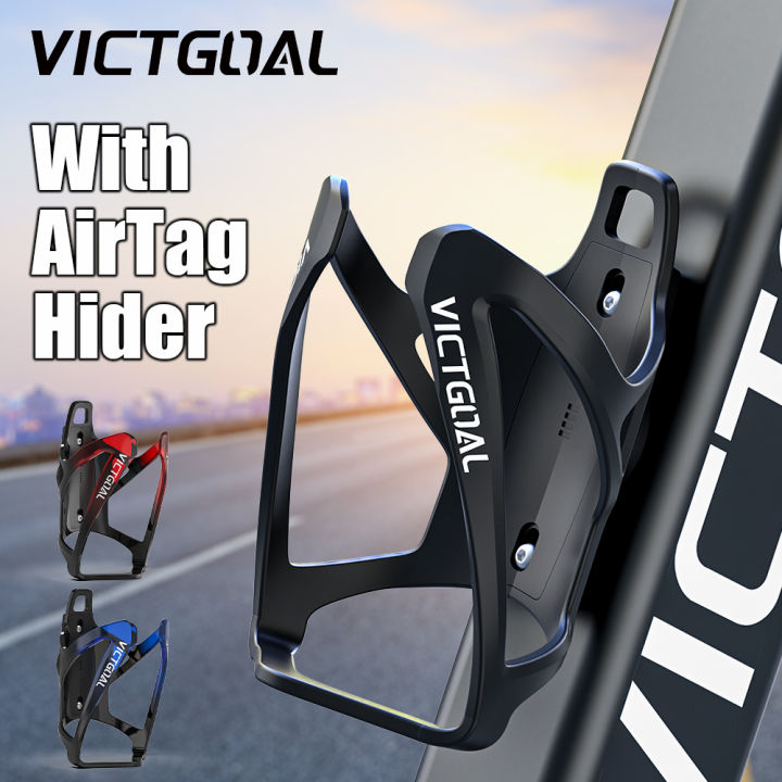 VICTGOAL Bicycle Water Bottle Cage with AirTag Hider Lightweight MTB Road Bike Bottle Bracket Drinking Cap Stand Holder