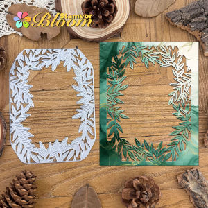Lovely Leaves Branches Forest Frames Background Metal Cutting Dies Scrapbooking Decorative Embossing