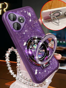 Realme True Me GT Neo6SE Ultra-Thin Silicone Phone Case with Stand Magnetically Attracted Full Cover Lens Protection Anti-Fall