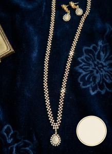 Womens Diamond replica Long Beaded Necklace Gold Tone Fashion Jewelry