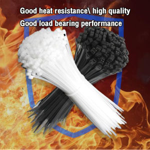 Masely 100pcs Nylon Cable Tie Wire Black/White 3.6/4.8MM Plastic Wire Tie