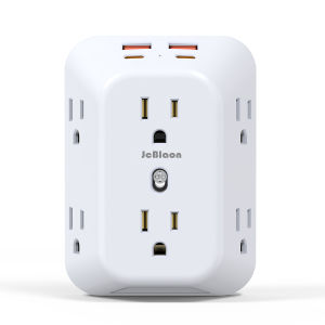 USB Wall Charger Surge Protector 6 Outlet Extender with 4 USB Charging Ports (2 USB C Outlet)  Wall Adapter Spaced for Home
