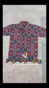 Baju Batik Merah Sekolah Anak sd Lengan Pendek Kelas 1-6
