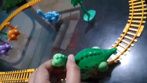 Boys girl children dinosaur train mini train assembly track dinosaur track park