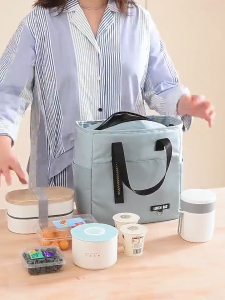 Insulated Lunch Bag PEVA Waterproof Picnic Bag Thickened Thermal Lunch Box Tote Bag Food Drink Gift