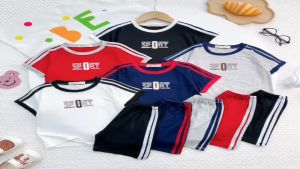 KIM133 Bộ ngắn tay thể thao (10-26kg) Minky Mom thun lạnh khỏe khoắn cho bé
